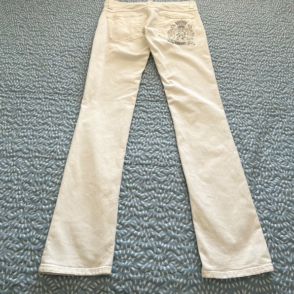 Rare Find! ICE Iceberg Off-White Straight Leg Jeans with Embellishments Size 27 - Picture 5 of 16